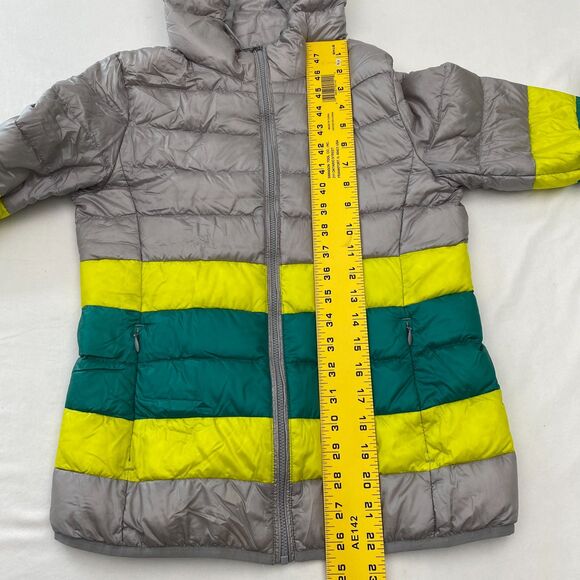 Uniqlo Down Filled Puffer Jacket Womens XS Gray Packable Coat Hooded Lightweight - Picture 10 of 11